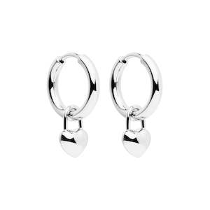 Amore Hoop Silver Earrings