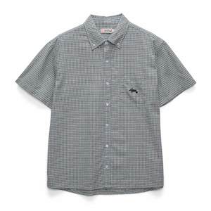 S/double Oxford Classic S/s Shirt - Pool Blue Check