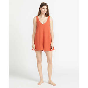 VOLCOM HANG LOOSE ROMPER - DUST RED