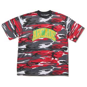 Arcade Camo Arch Tee - Forest Fire Red