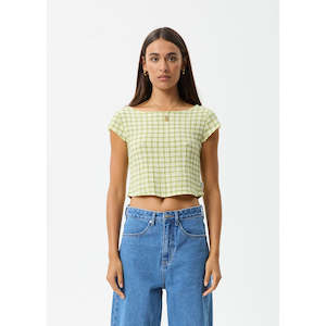 Afends Darcy Hemp Check Top - Lemongrass Check