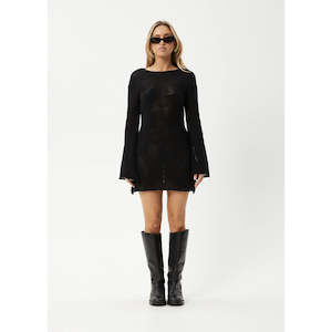 AFENDS RILEY KNIT MINI DRESS - BLACK