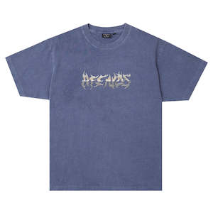 AFENDS SCORCHED HEAVY BOXY FIT TEE - WASHED MARLIN