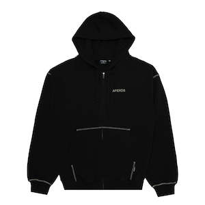 AFENDS BURNER ZIP HOOD - BLACK