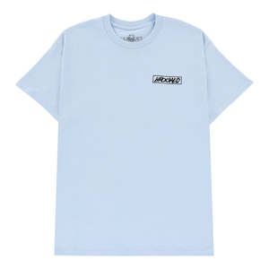 KROOKED MOONSMILE RAW TEE - LIGHT BLUE/BLACK