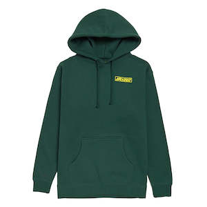 KROOKED MOONSMILE RAW HOODY - DARK GREEN/YELLOW