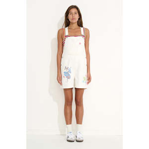 MISFIT HEAVENLY PEOPLE SHORT OVERALL - WHITE NATURE