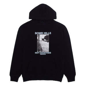 GX1000 BOMB HILLS NOT COUNTRIES HOODY - BLACK/LIGHT BLUE