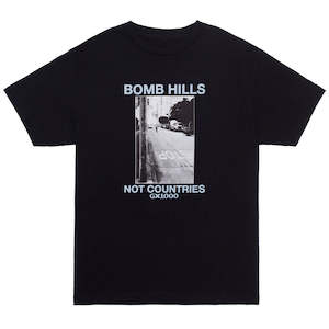 GX1000 BOMB HILLS NOT COUNTRIES TEE - BLACK/LIGHT BLUE