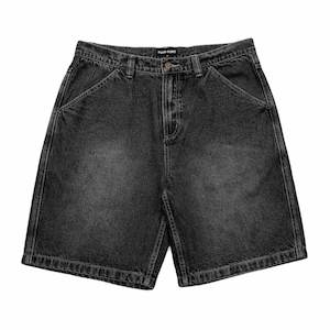 Passport Workers Club Jean Shorts - Faded Washed Black