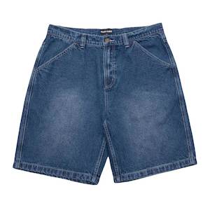 PASSPORT WORKERS CLUB JEAN SHORTS - FADED WASHED DARK INDIGO