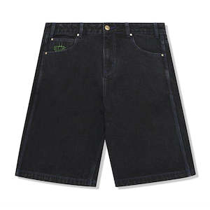 Butter Goods Spider Denim Shorts - Washed Black