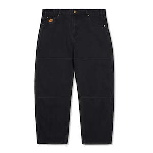 BUTTER GOODS SANTOSUOSSO DOUBLE KNEE DENIM JEANS - WASHED BLACK