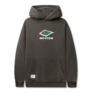 BUTTER GOODS X UMBRO BALL PULLOVER HOODIE -  WASHED BLACK