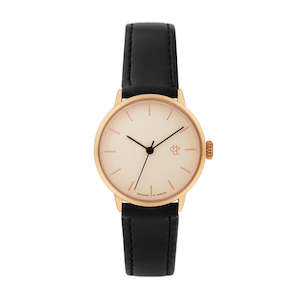 Clothing: CHPO WATCH - KHORSHID MINI ROSE (ROSE GOLD/BLACK VEGAN LEATHER)