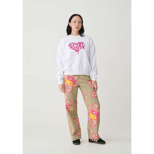 X-girl Glitter Heart Crew - White