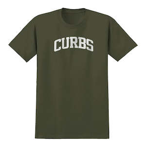 REAL CURBS TEE - MILITARY GREEN/WHITE