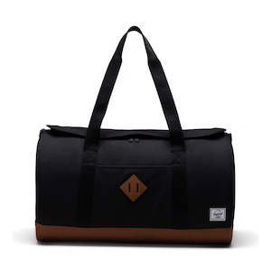 HERSCHEL HERITAGE DUFFLE - BLACK/SADDLE BROWN