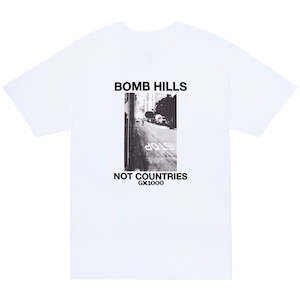 GX1000 BOMB HILLS NOT COUNTRIES TEE - WHITE/BLACK