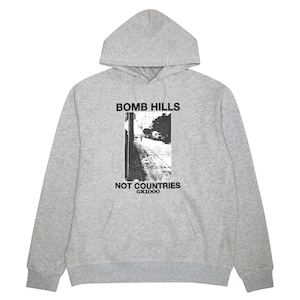 GX1000 BOMB HILLS NOT COUNTRIES HOODY - HEATHER GREY/BLACK