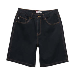 S/double Print Denim Standard Shorts - Double Dye Black