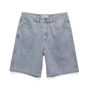 S/DOUBLE PRINT DENIM STANDARD SHORTS - LIGHT BLUE