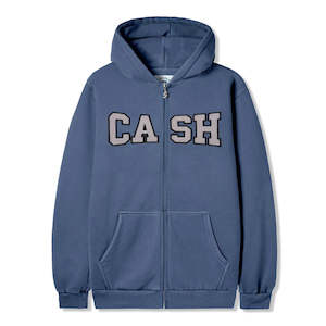 Cash Only Campus Zip Thru Hood - Washed Denim