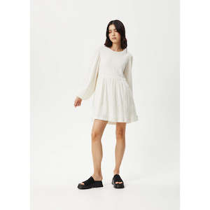 AFENDS FOCUS SEERSUCKER MINI DRESS - WHITE