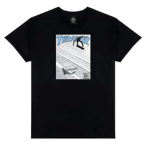 Clothing: THRASHER REYNOLDS COVER TEE - BLACK