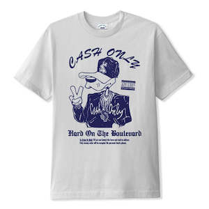 Clothing: CASH ONLY BOULEVARD TEE - CEMENT