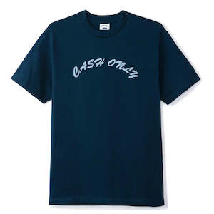 CASH ONLY STENCIL LOGO TEE - NAVY