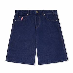 CASH ONLY LOGO DENIM SHORTS - RAW INDIGO