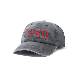 CASH ONLY CAMPUS 6 PANEL CAP - WASHED BLACK