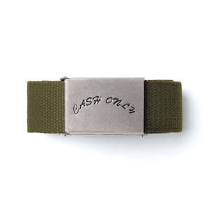 CASH ONLY LOGO BELT - GREEN