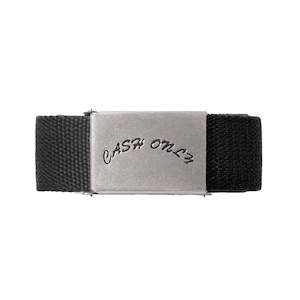 CASH ONLY LOGO BELT - BLACK