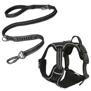 Pet: Reflective Dog Harness & All-In-One Safety Lead Bundle