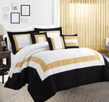 Internet only: 10 piece comforter and sheets set queen gold