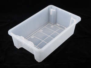 Plastic container, household: LOGISTICX STACKING CRATE 60L WHITE (1630)