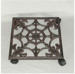 26cm Pot Plant Trolley Decorative Cast Iron