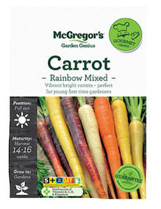 Vegetable Seeds, McGregor's, Rainbow Carrot, Mixed Speciality Seeds