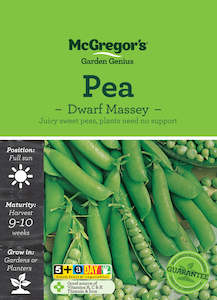 Vegetable Seeds, McGregor's, Peas Dwarf Massey