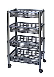 Plastic container, household: 4 Tier Trolley W Wheels