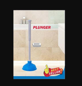 Toilet Plunger Blue & Grey