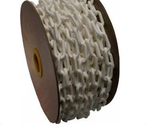 Plastic Chain, White 8mm Per Metre