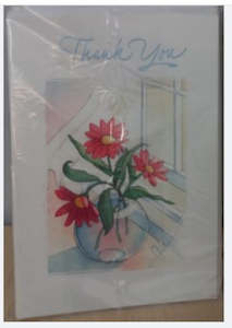 Plastic container, household: Greeting Card - Thank You Vase - Single