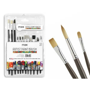 Max Brand Artist Paint Brushes 12 Pcs