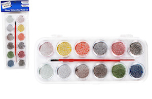 Plastic container, household: Glitter Watercolor Paint Set 12 Pce