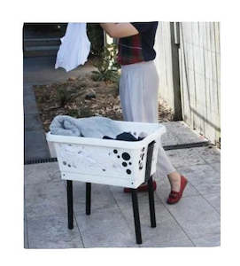 Plastic container, household: White Magic Laundry Basket On Legs