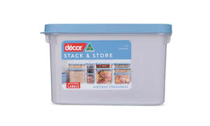 Décor® Stack & Store™ Pantry Container – Oblong 1.2L (Clear with Blue Lid)