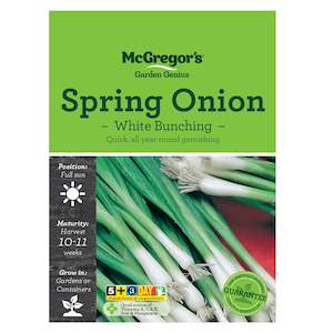 Vegetable Seeds, McGregor's, Spring Onion White Bunching